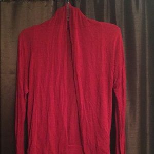Red cardigan